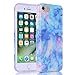 BAISRKE Light Blue Marble Design Clear Bumper TPU Soft Rubber Silicone Cover Phone Case Compatible with iPhone 7 (2016) / iPhone 8 (2017) [4.7 inch]