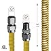 Gas Connector 18 inch Yellow Coated Stainless Steel, 1” OD Flexible Gas Hose Connector for Tankless Water Heater, with 3/4” FIP x 3/4” MIP Stainless Steel Fittings, 18” Gas Appliance Supply Line
