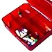 XINHOME 6 Compartment Pill Box Holds Up to 200 Tablets Gasketed & Waterproof (Red)
