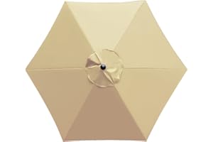 Sunnyglade 7.5ft Patio Umbrella Replacement Canopy Market Umbrella Top Outdoor Umbrella Canopy with 6 Ribs