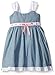 Blueberi Boulevard Baby Strappy Bow Waist Sundress, Chambray, 24 Months