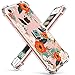 GVIEWIN Clear Flower for iPhone SE 2020 Case Case/7 Case, Soft TPU Silicone Ultra-Thin Slim Fit Transparent Woman Flowers Flexible Cover