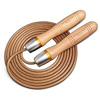 ZLLJH Skipping Fast Speed Gym Training Sports Exercise 3.0 Meters Jump Rope with Wood Handle and Leather Rope