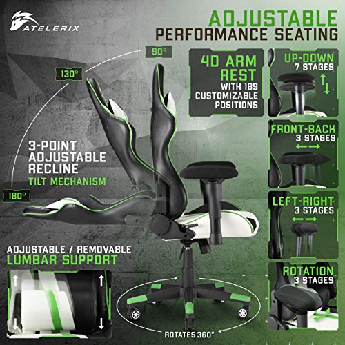 Atelerix Ventris Pulse PU Leather Gaming Chair Desk, Office or