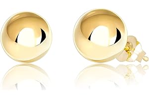 14K Yellow Gold Polished Ball Stud Earrings 3MM - 8MM, Gold Ball Earrings for Women, Gold Stud Earrings for Women 14K Real Gold, Gold Post Earrings, 100% Real 14K Gold, Next Level Jewelry