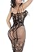 Sexy Strap Floral Open Fishnet Bodystocking Plus Size Bodysuit for Women