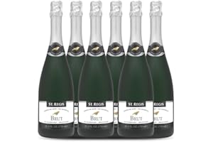 ST. REGIS Non-Alcoholic Brut Champagne 25.4 Fl Oz (6 Pack) - Low Calorie & Low Sugar - Golden Yellow Fruity and Citrus Rich Flavor from North of Spain Vineyards