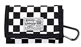 Rough Enough Canvas Boys Girls Men Women Kids Checkered Wallet Front Pocket Walelt Credit Card Holder Coin Purse Pouch Case Organizer with Zipper Pocket Pattern Black White for School College Travel