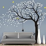 CaseFan Large Falling Tree Wall Stickers Mural Paper for Livingroom Baby Room Vinyl Removable DIY Decals 70.9x86.6