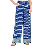 Border Print Palazzo Summer Pants