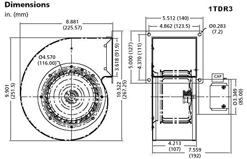 Dayton 1TDR3 Model Blower