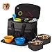 Hilike Pet Travel Bag for Dog&Cat -Weekend Tote Organizer Bag for Dogs Travel -Incudes1 * Dog Tote Bag,2 * Dog Food Carriers Bag,2 * Pet Silicone Collapsible Bowls.(Black)