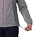 Columbia Women's Plus Size Benton Springs Full Zip Jacket, Soft Fleece with Classic Fit, Light Grey Heather/Fuchsia, 1X