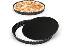 Gutsdoor Tart Pan 10 Inch with Removable Bottom Nonstick Quiche Pan Round Pie Pans for Baking Kitchen