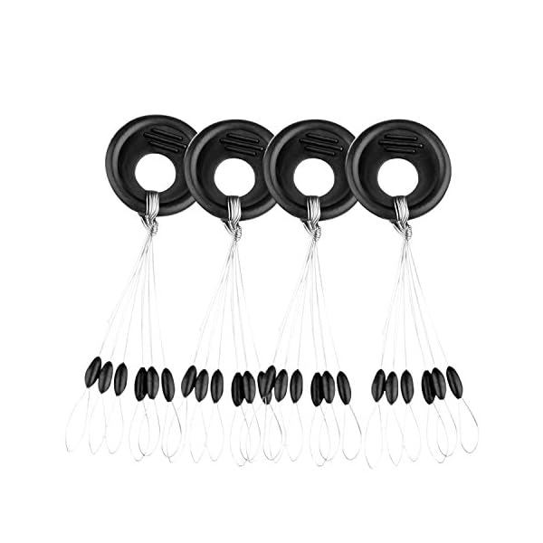 EBYTOP-6-in-1-Rubber-Float-Stop-Fishing-Stopper-Sinker-Cylinder-Shape-Plastic-Ring100-PCSSmall-Size