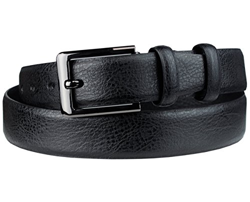 Eurosport Men's Design Faux Leather Classic Look Cut-To-Fit Belt with Dark Metal Square Buckle, Black, Medium