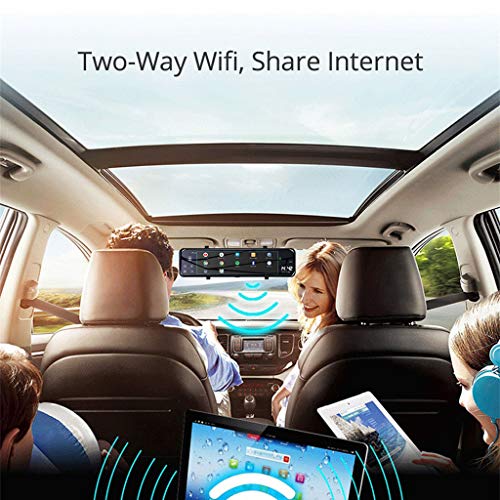 Quad Core Car DVR Camera,12 inch 4G Android 8.1, GPS Navigation Dual Lens Rearview Mirror Dashcam, Bluetooth FM Transmitter, Digital Video Recorder - Thumbnail 4