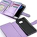 UrbanDrama Case for Galaxy S7 Edge, S7 Edge Wallet Kicktand Shiny Luxury Folio Flip PU Leather Wristlet ID Credit Card Slot Cash Pocket Phone Case Compatible for Samsung Galaxy S7 Edge, Purple