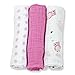Lulujo Mini Muslin Cloth (Pink, Owl Always Love You, Pack of 3)