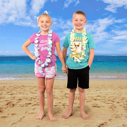 JOYIN Pack of 60 Hawaiian Flower Necklaces, Hawaiian Necklace, Tropical Hawaiian Luau Flowers Lei for Dress, Party Favours, Beach and Themed Birthday (5 Dozen)