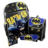 Lego Batman 5 piece Backpack School Set (One Size, Black/Grey)