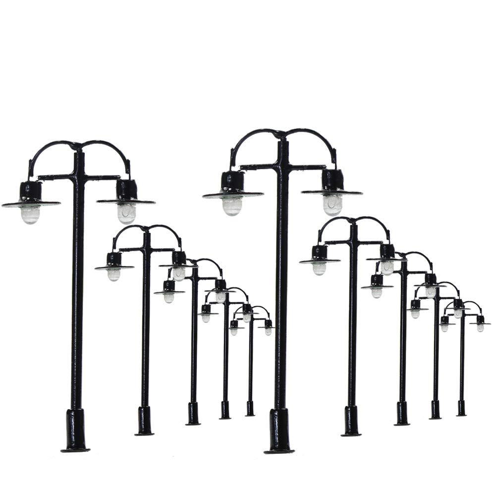 L333 10pcs Model Railway Lamppost lamp HO N 4.5cm 12V street lights model outdoor light model building kit