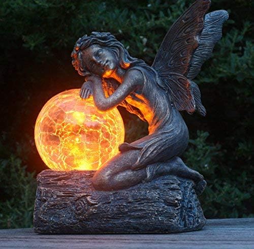 Felicity Solar Fairy 19cm Garden Ornament Resin Bronze Effect FHFY Garden