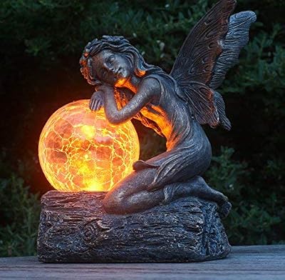 Felicity Solar Fairy 19cm Garden Ornament Resin Bronze Effect FHFY Garden