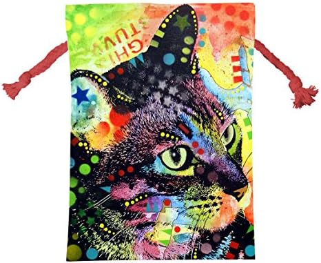 Newyearfun Rainbow Nappy Cat Santa Claus Christmas Gift Sack Bag, Small,Medium,Large, Perfect for Christmas, Party, Housewarming, Birthday, Home Storage, Gift Accessory