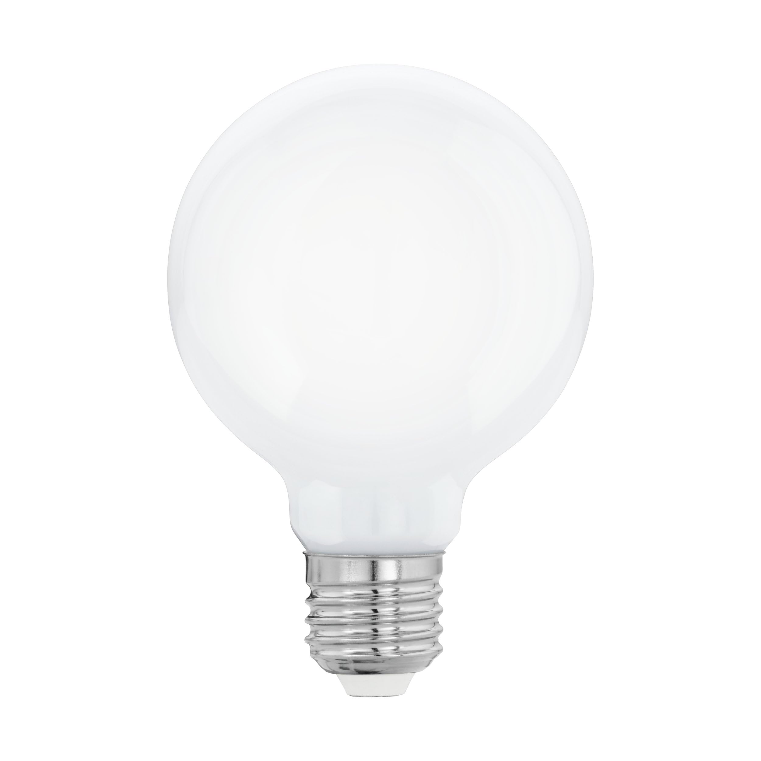 Eglo LED Light Bulb Milky, Opaque E27 Globe, 9 watt (Equivalent to 75 watt), 1055 Lumen, Warm White Glow, 2700 Kelvin, G80 Edison lamp, Ø 3.1"