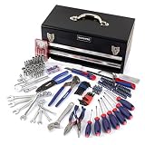 WORKPRO 239-Piece Household Tool Set - 2-Drawers Heavy Duty Metal Box - Perfect for DIY, Auto, Household - W009028A