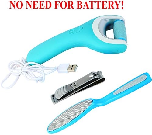 ROLILA Pedicure Kit: Electric Foot File, Stainless Foot File, and Nail Clipper
