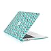 TOP CASE Chevron Series Gray Insert Hot Blue/Turquoise Rubberized Hard Case Compatible Older Generation MacBook Air 13