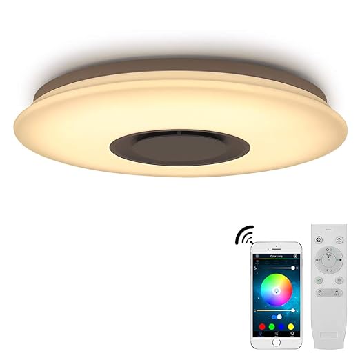 24w Music Bluetooth Speaker Led Ceiling Lights Smartphone App