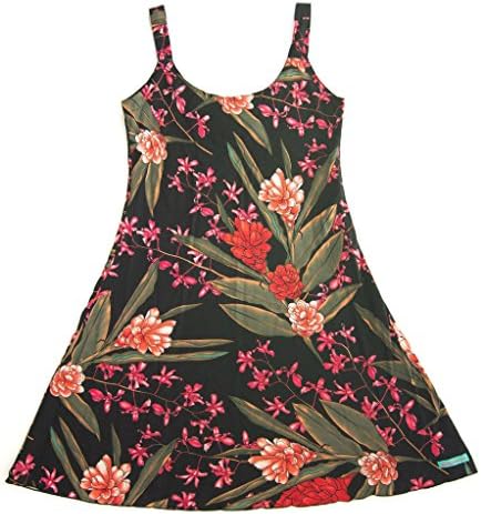 Rainbow Jo Women's Glowing Ginger Short Hawaiian Bias Strap Rayon Dress Medium