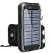 Solar Charger, BESWILL 10000MAH Solar Phone Charger Waterproof Portable External Battery Pack Dual USB Solar Power Bank with 2 Flashlights Carabiner and Compass for iPhone and Other Smart Devices