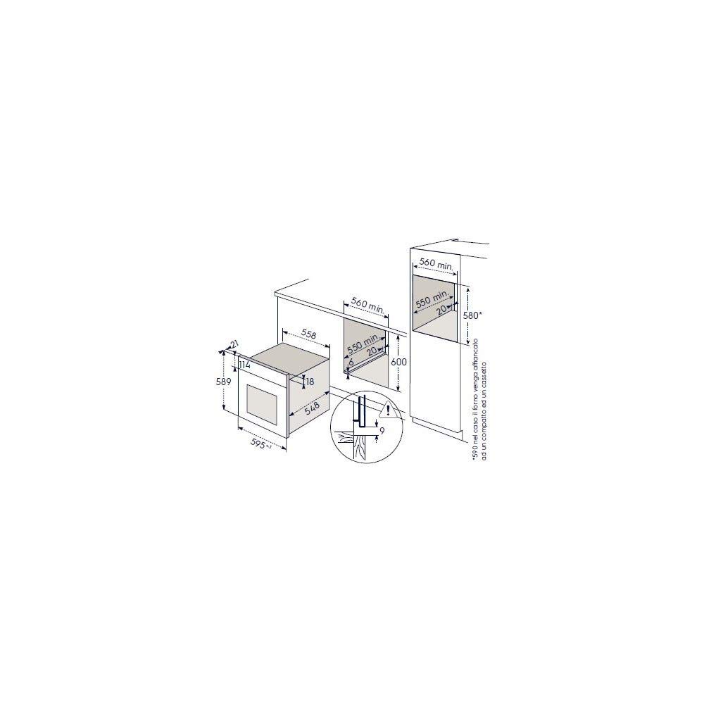 Grandi elettrodomestici Electrolux Forno multifunzione SurroundCook KOFEH  60 W in vetro bianco con finiture inox da 60 cm urban-earth.co.uk