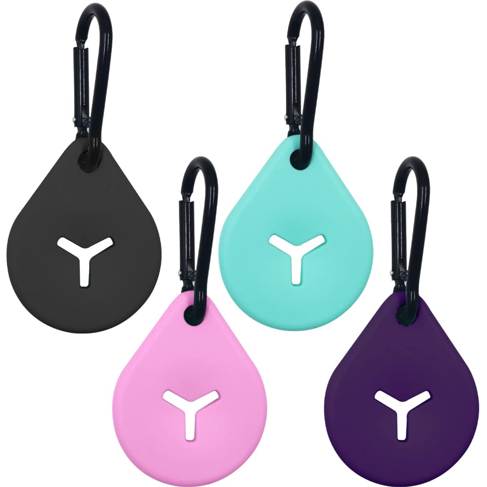 4 Pieces Leash Waste Carrier Holder, Dog Poop Bag Holder with 4pcs hook, Waste Bag Carrier Holder for Leash Bicycle, Doggy Leash Bag Carrier(5.5x4.5cm)