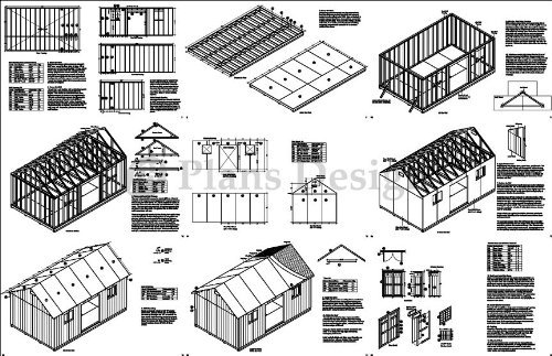 12' x 20' Garden / Utility / Storage Shed Plans, Material ...