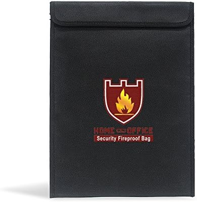 Fireproof Bag Money and Document Safe Resistant, Fire &amp; Water Resistant Cash &amp; Envelope Holder, Silicone Coated File Pouch (15" x 11")