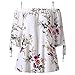ZAFUL Women Plus Size Floral Classic Straps Cold Shoulder Regular Sleeve Blouse Shirt Top