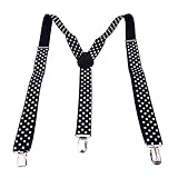 YING LAN Kids Men and Women Adjustable Elastic Dot Printing Suspender Black