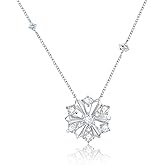 JSGEMSLEE Snowflake Necklace for Women Christmas Snowflake Pendant Necklace Christmas Necklaces Jewelry Gifts
