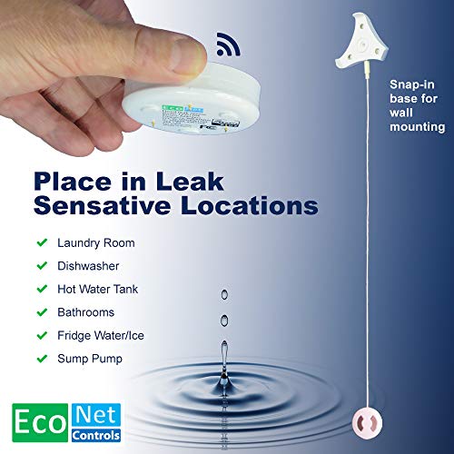Econet Controls EVC200-HCSML-SSK3 No Plumbing Required Smart Home Valve Kit, Bulldog Valve Robot Bundle with SmartThings Hub and 3 Water Leak Sensors, Z-Wave Water Valve, for 1/2", 3/4" & 1" Valves