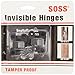 SOSS 203 Zinc Invisible Hinge with Holes for Wood or Metal Applications, Mortise Mounting, Black E-Coat Exterior Finish (Pack of 2)