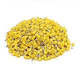 uxcell 1000 pcs TE7508 Dual Wire Insulated Ferrule Terminal Yellow for 2x20 AWG Line