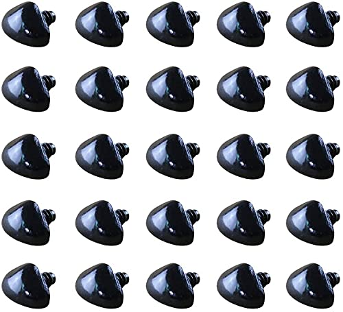 HugeDE 100 Pcs Plastic Triangle Nose Teddy Bear Doll Nose Buttons with Washers for Crafts Crochet and Stuffed Animals 15x20mm
