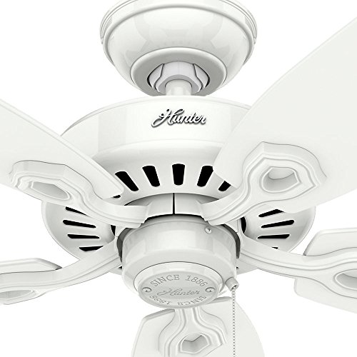 Hunter Indoor Ceiling Fan, with pull chain control - Builder Elite 52 inch, White, 53240