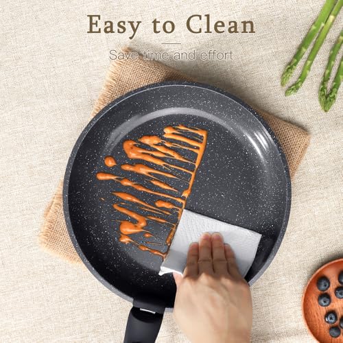 GiPP Ceramic Coating Pots and Pans Set Non Stick, 8pcs Nonstick Detachable Handle Cookware Sets, Non Toxic Induction Kitchen Pot and Pan, Healthy RV Cookware, Dishwasher＆Oven Safe(Grey)