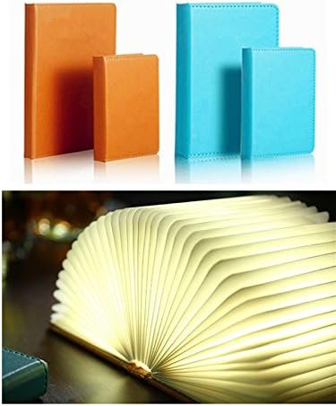 Unique Gift Idea--New Generation USB Rechargeable LED Folding Book Light Nightlight Night Lamp Four Colors in One (Blue Cover Big Size)
